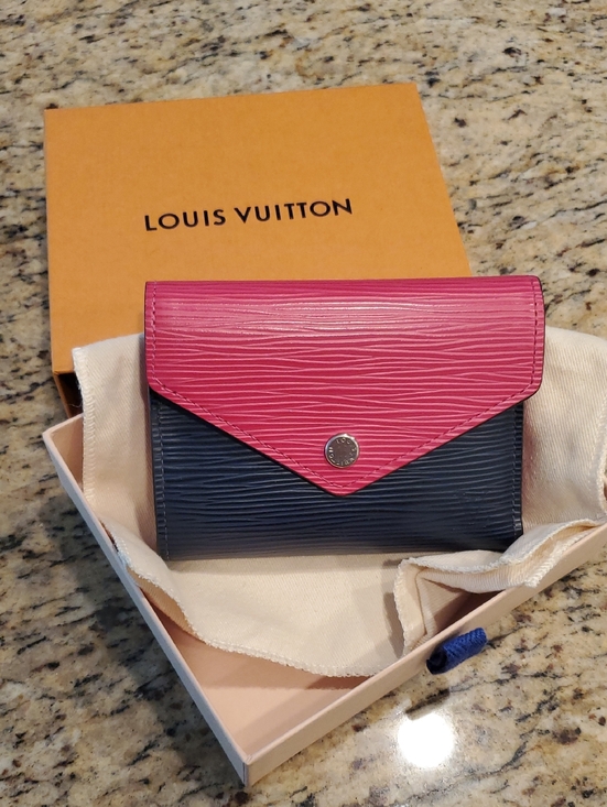 Louis Vuitton Handbags - Louis Vuitton Epi Compact Victorine Wallet in Indigo / Hot Pink ... Excellent